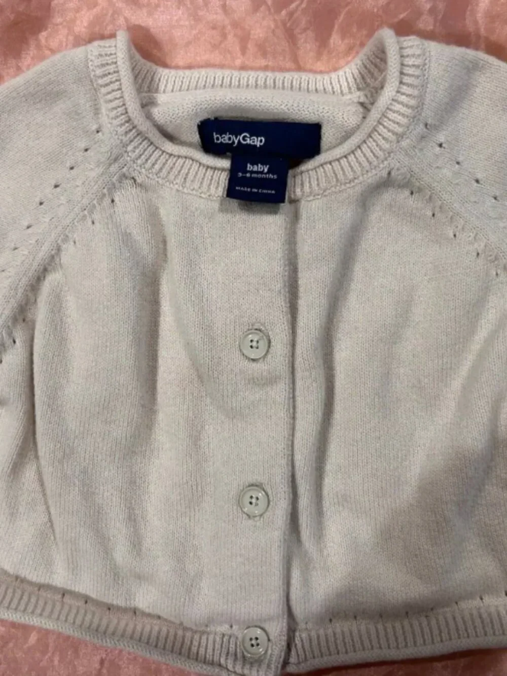 LOT OF 3 BABY GAP TOPS FLORAL BOHO TUNIC BIRD SWEATER BEIGE CARDIGAN 0-3 3-6 MO